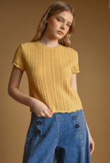 Pointelle SS Knit Top
