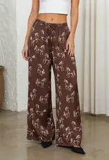 Horse Print Satin Pant