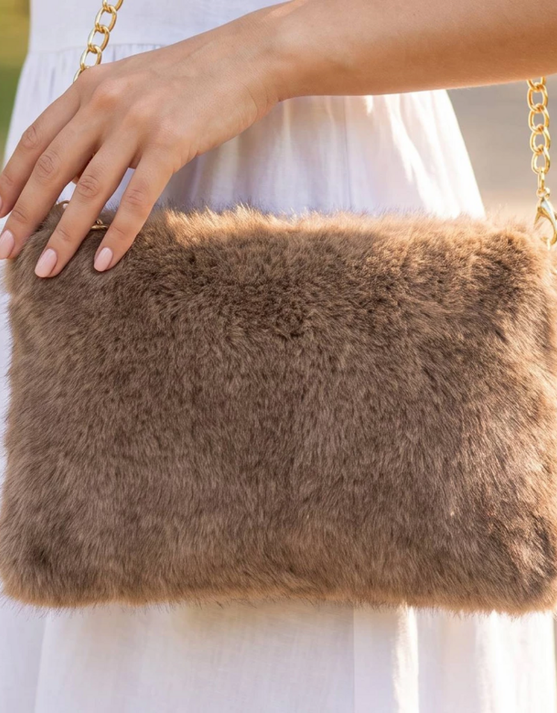 Faux Fur Envelope Clutch