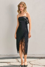 Strapless with Asyetrical Lace Trim Dress