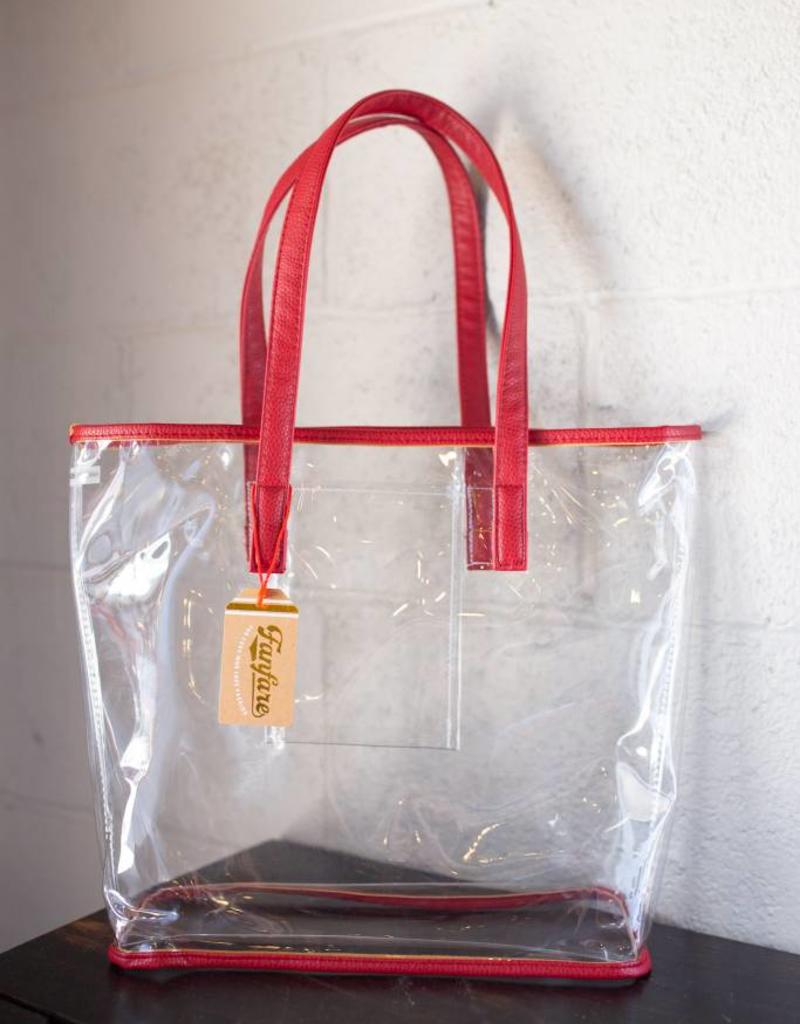 red clear bag