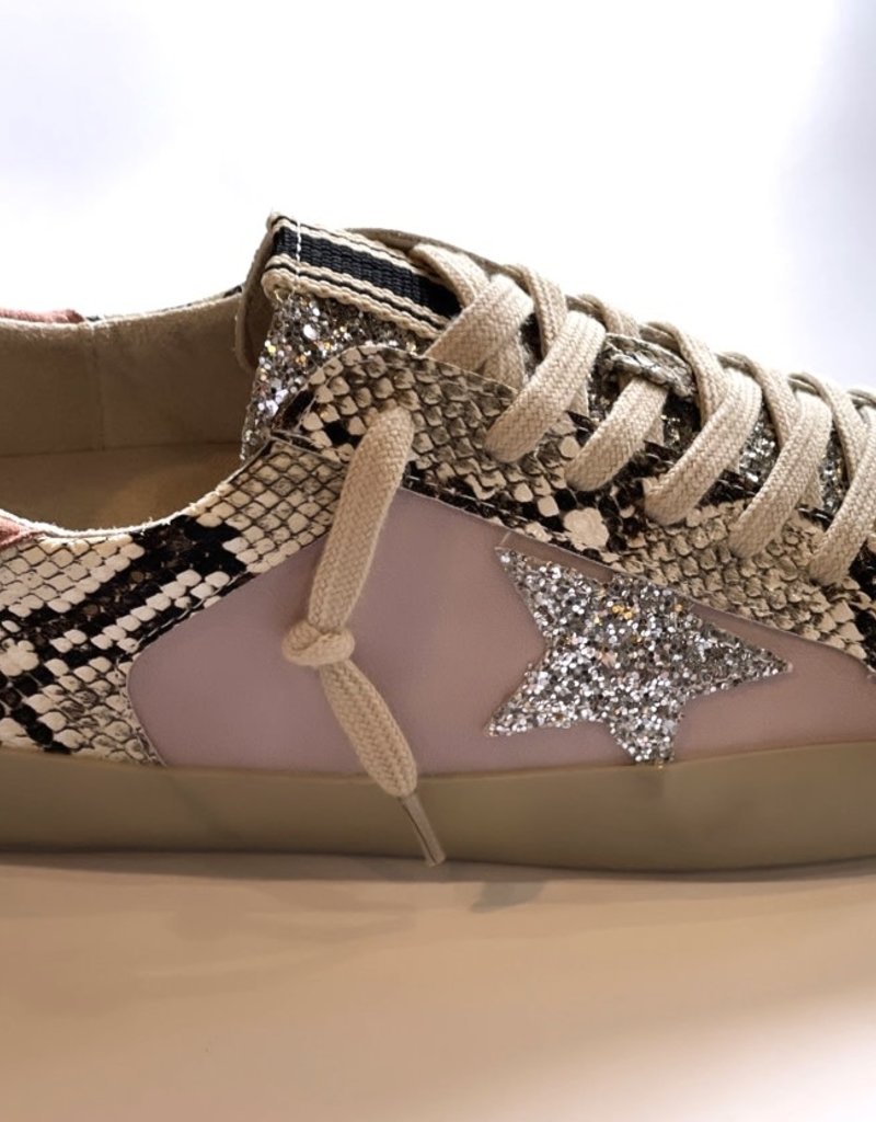 snakeskin star sneakers