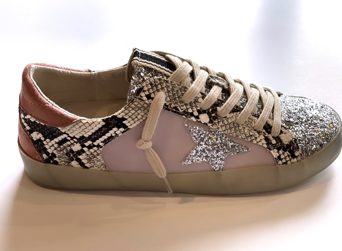 snakeskin sneakers with star
