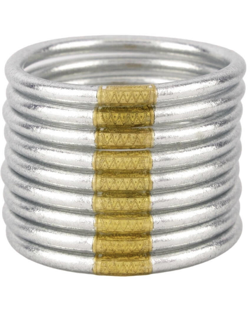 Silver All Weather Bangles  (Set of 6)