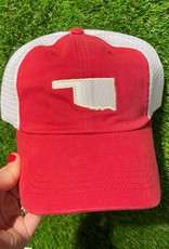 Red with White State Trucker Hat