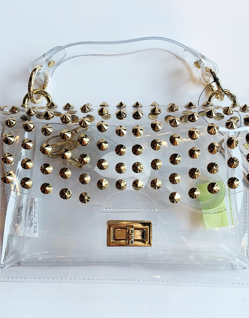 Clear Gold Studded Purse