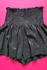 QOS Black Metallic Shorts