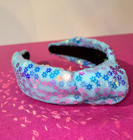 Adult Blue Sequin Flower Headband