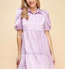 Lavender Rhinestone Satin Dress