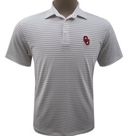 HL White and Crimson stripe OU polo