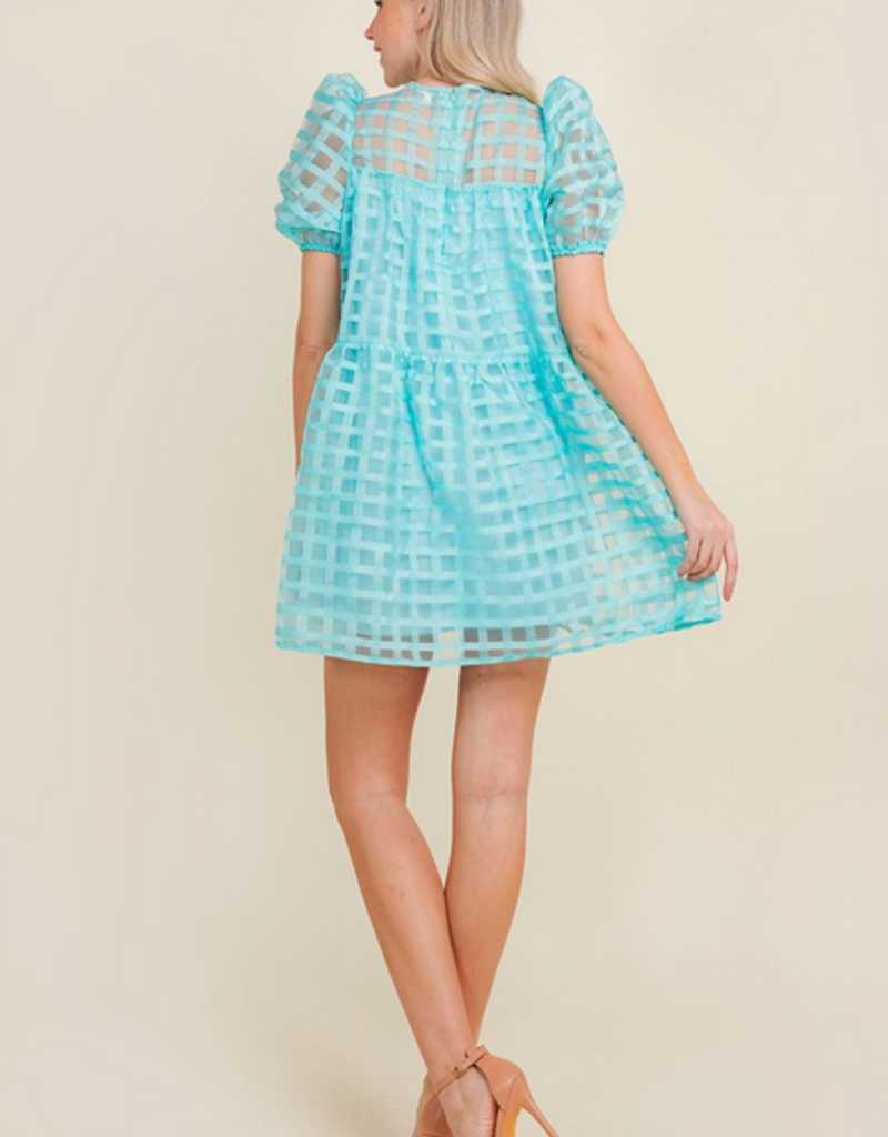 Baby blue check dress