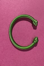 Coated Twisted Cuff Bracelet Green
