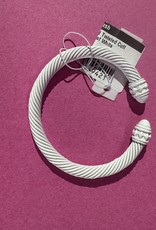 Coated Twisted Cuff Bracelet White