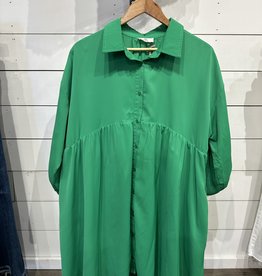 Green button down dress