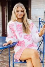 QOS Neon Pink Tiger Sweatshirt