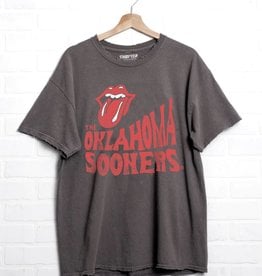 Black Rolling Stones Sooners Thrifted Tee