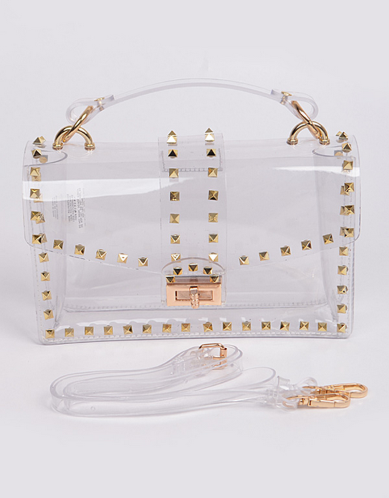 Gold Studded Clear Purse