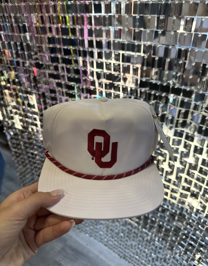 White OU Logo Cord Hat