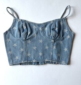 Denim Star Crop Top