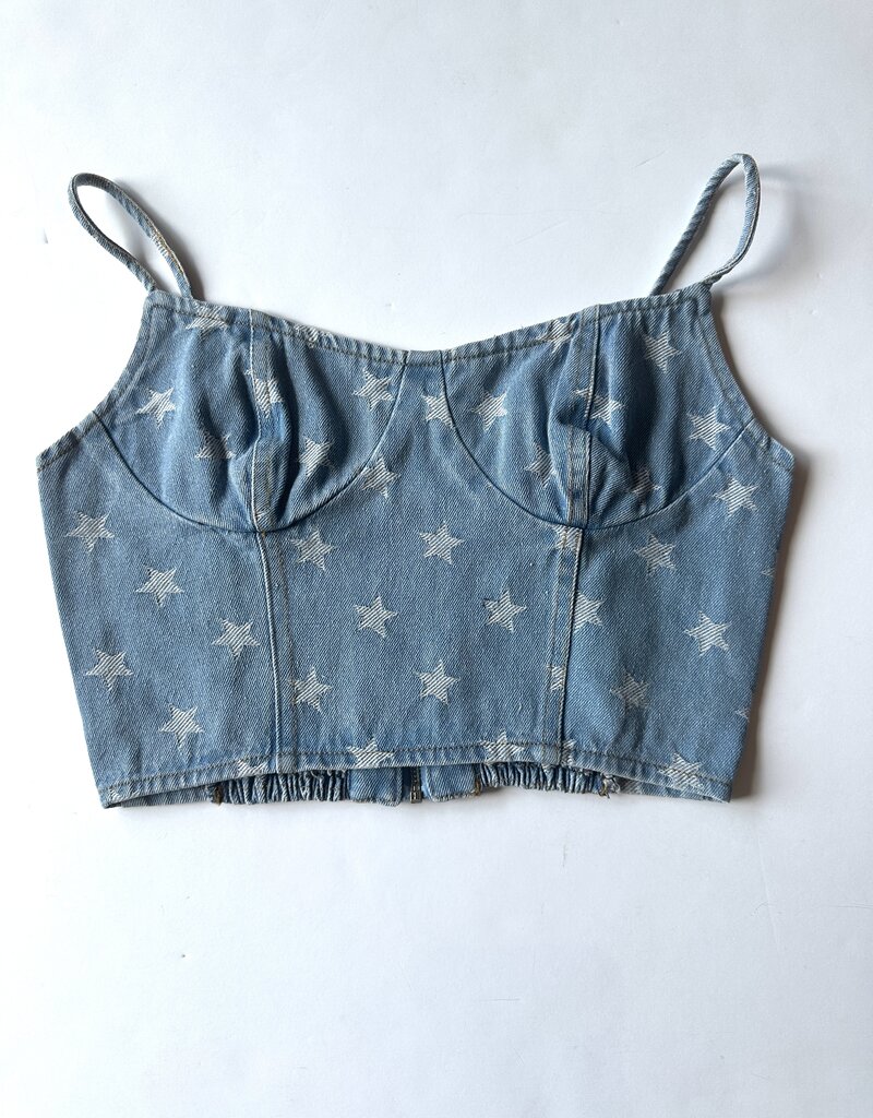 Denim Star Crop Top