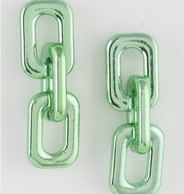 Chain Drop Earrings Green