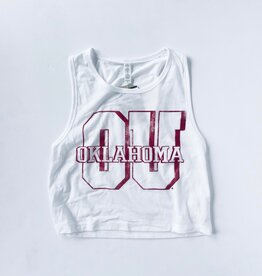 White OU Oklahoma Crop Tank