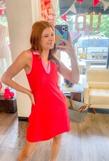 Pink and Red Sleeveless Sporty Dress