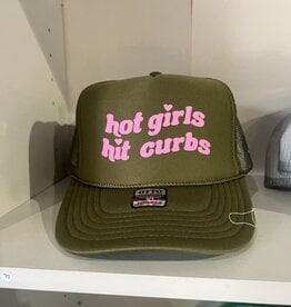 Hot Girls Hit Curbs Green and Pink Hat