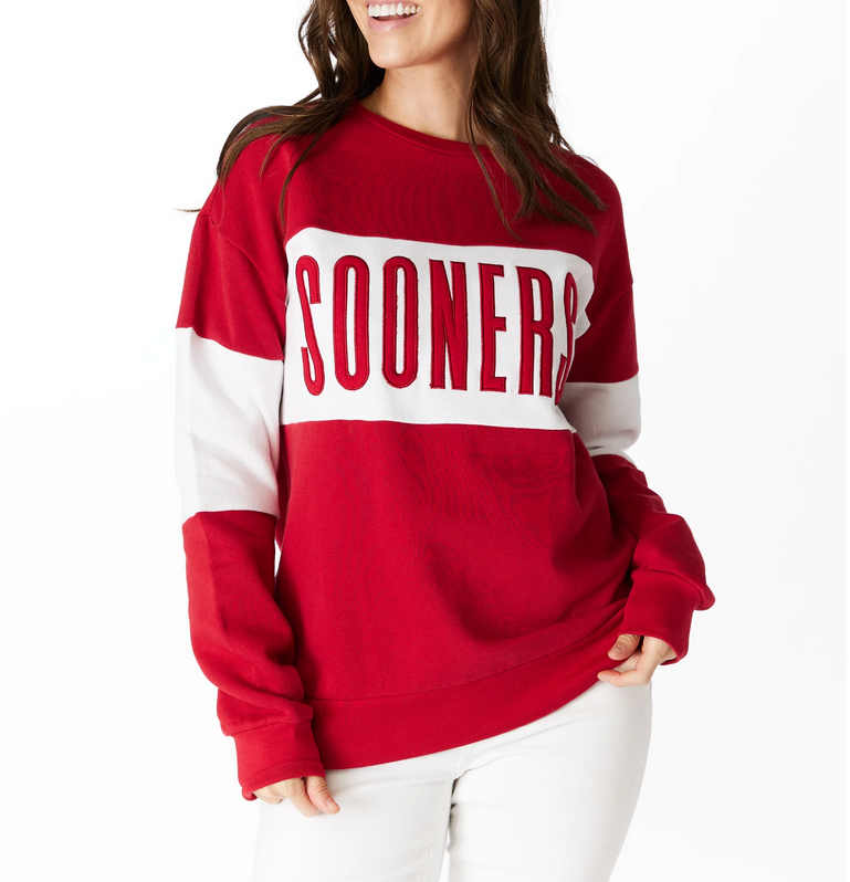 Sooners Colorblock Sweatshirt Blush Boutique