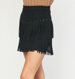 Black Fringe Skirt
