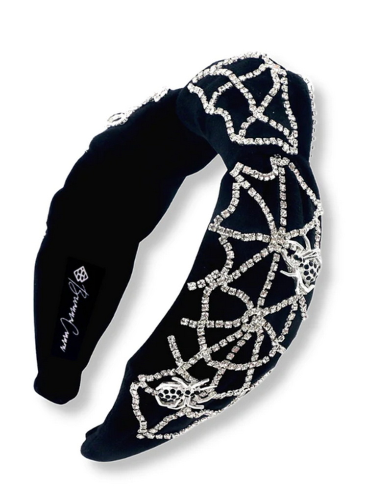BC Balck Velvet Headband with Crystal Spiderweb