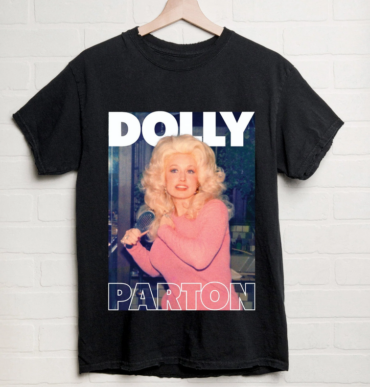 Black Dolly Parton in Pink Tee Blush Boutique