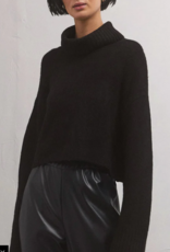 Black Cropped Turtleneck Sweater