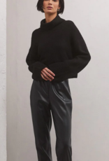 Black Cropped Turtleneck Sweater