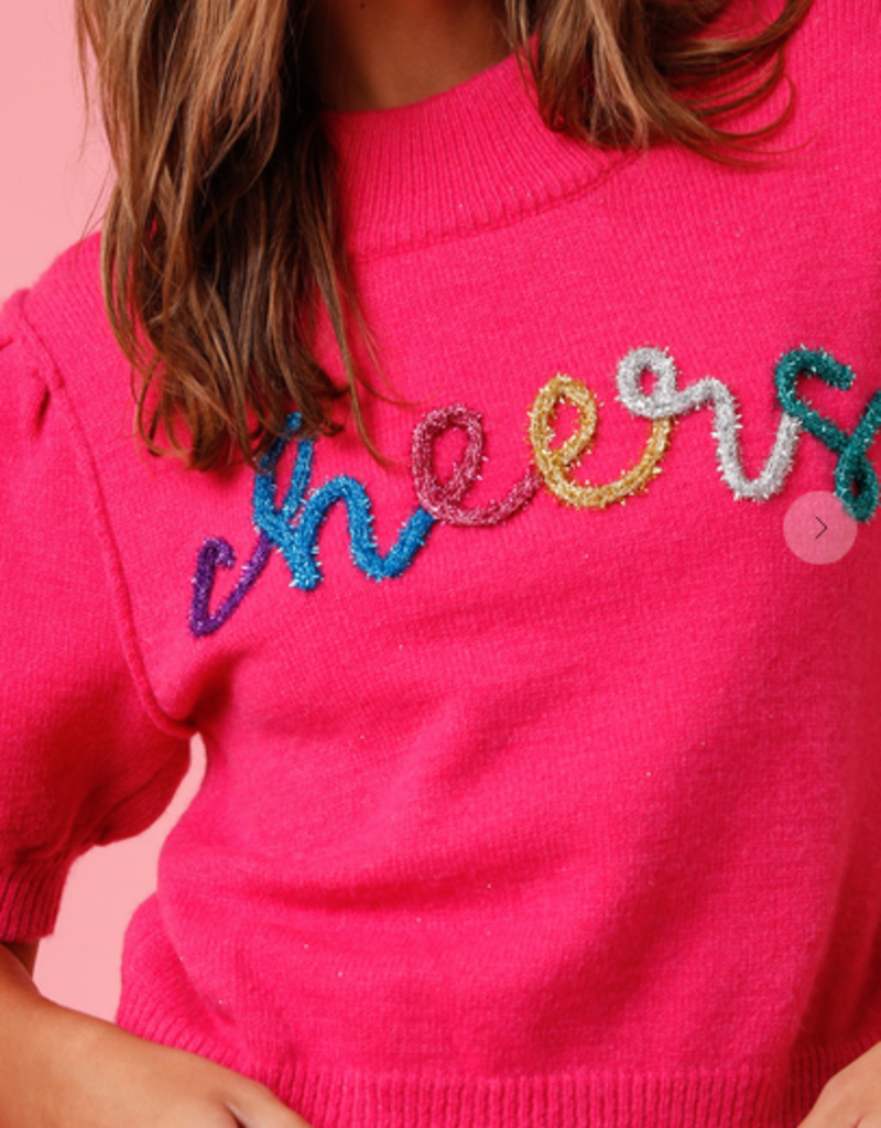 Glitter Script Cheers Sweater