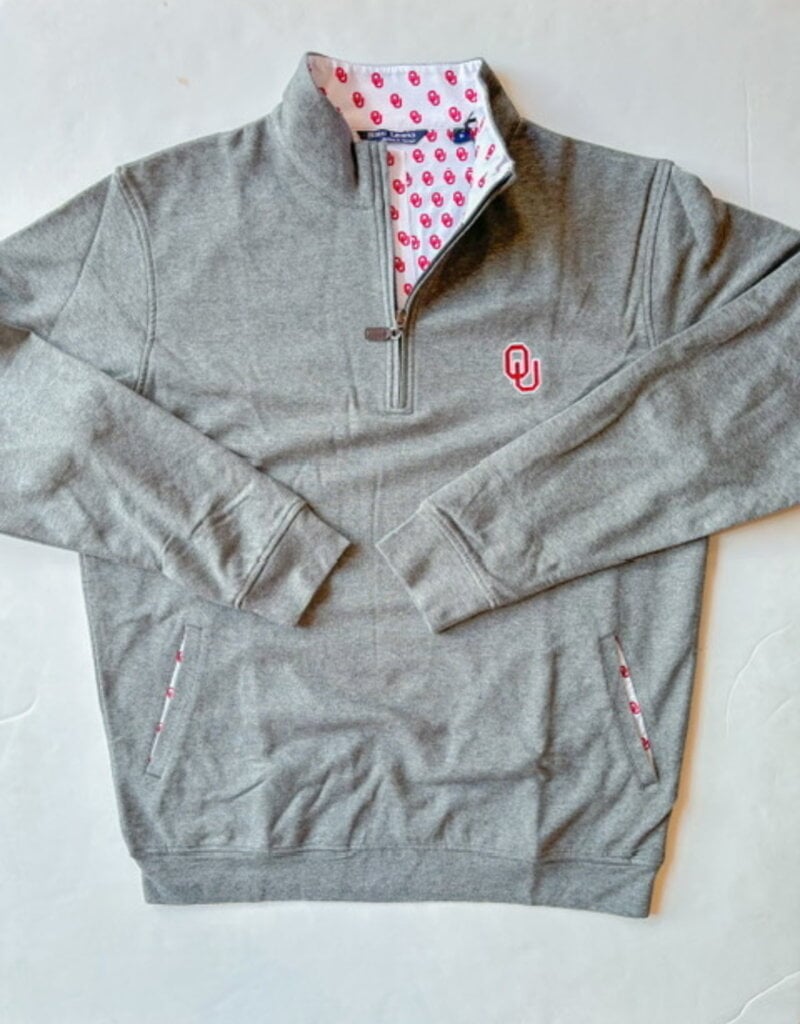 HL Long Sleeve Charcoal OU Quarter Zip