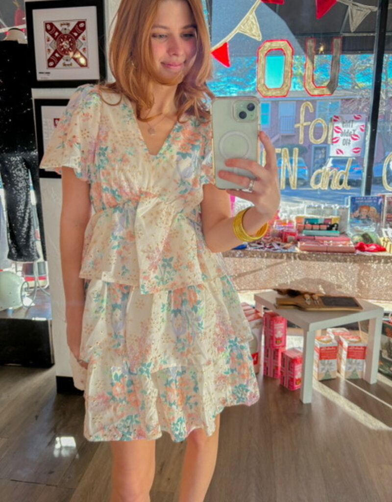 Eyelet Multi Color Dress