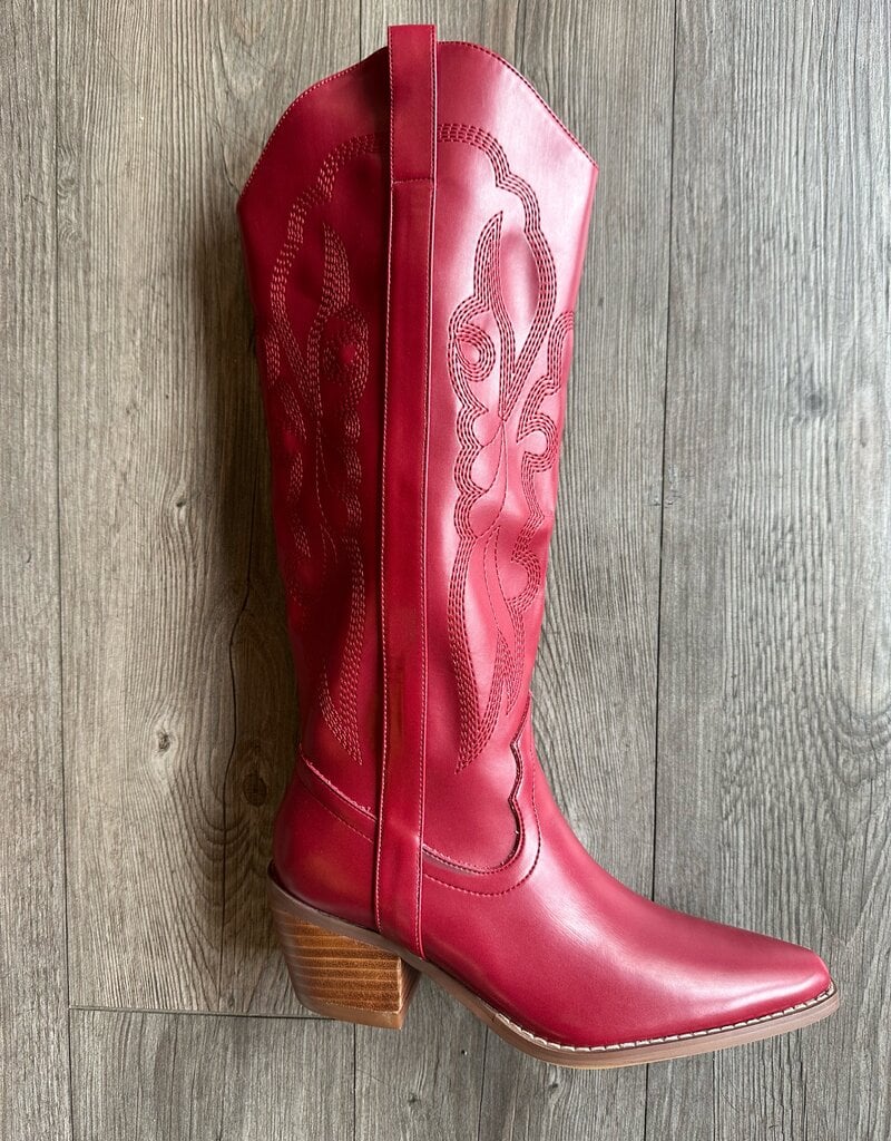 Red Tall Cowboy Boot