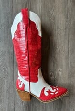 Red and White Cowboy Boot