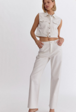 Shimmer Mid Rise Straight Legged Pants