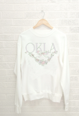 White Okla Swag Thrifted Sweatshirt