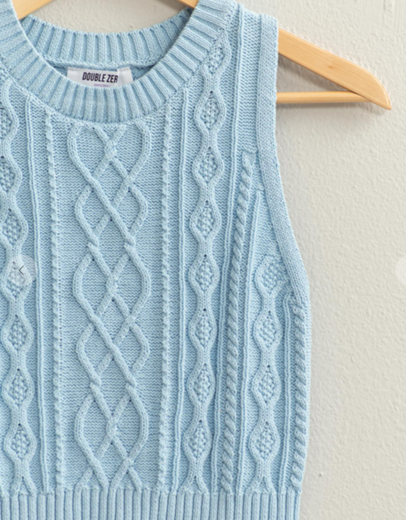 Baby Blue Knit Vest Top