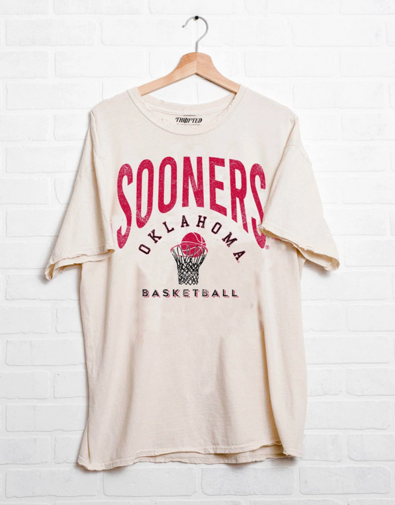 Off White OU Basketball Athletics Thrifted Tee