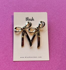 gold bow movable stud earrings