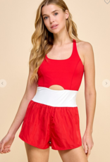 Red workout romper