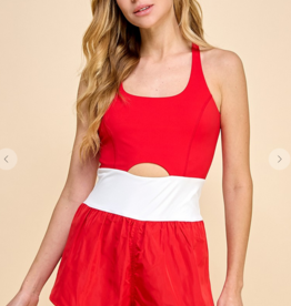 Red workout romper