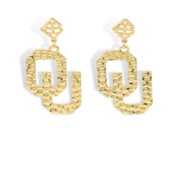BC Gold OU Logo Earrings
