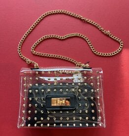 Studded Clear Purse with Black Coin Wallet