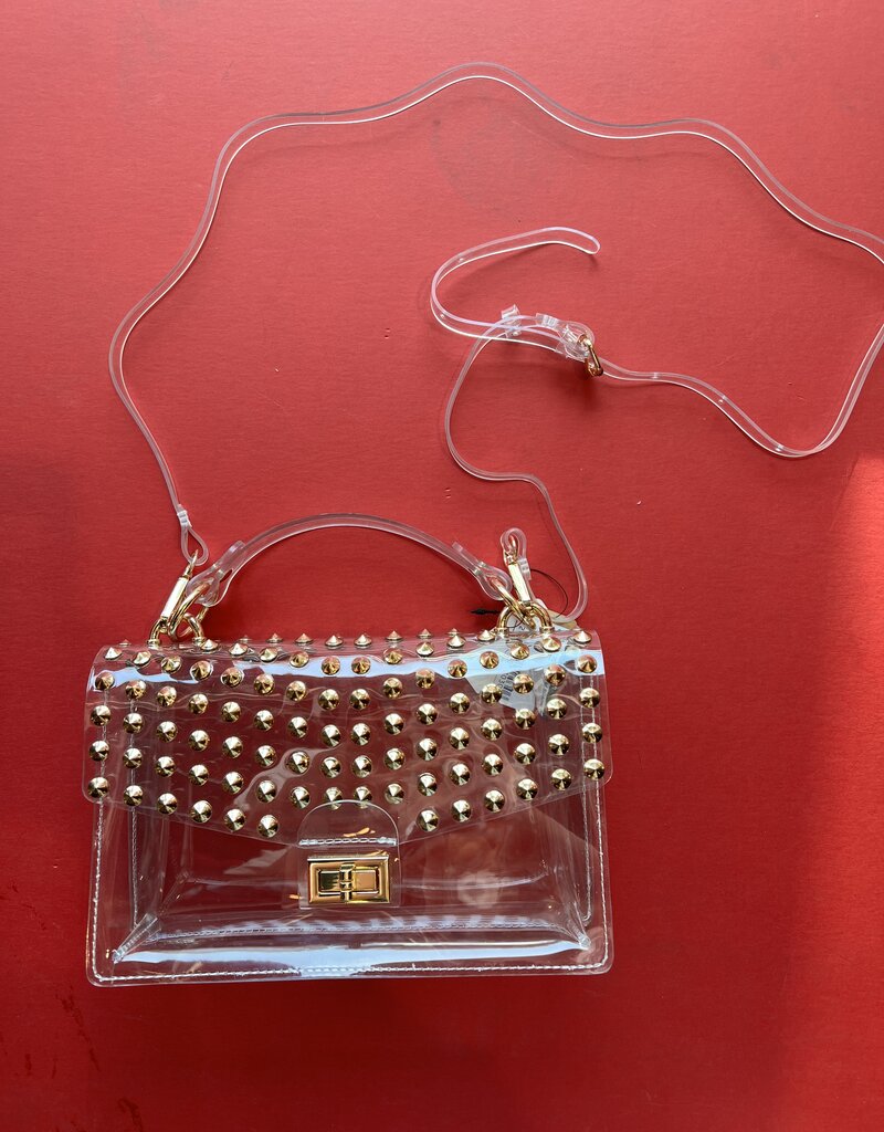 Clear Silver Studded Purse