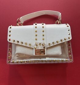 White Leather Clear Bag
